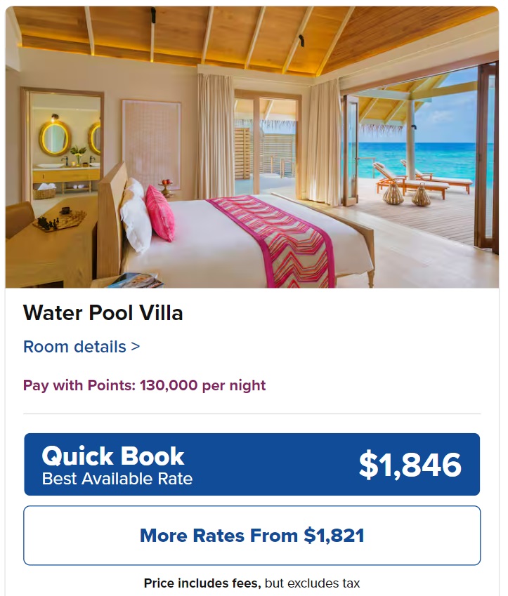 Milaidhoo Maldives pricing