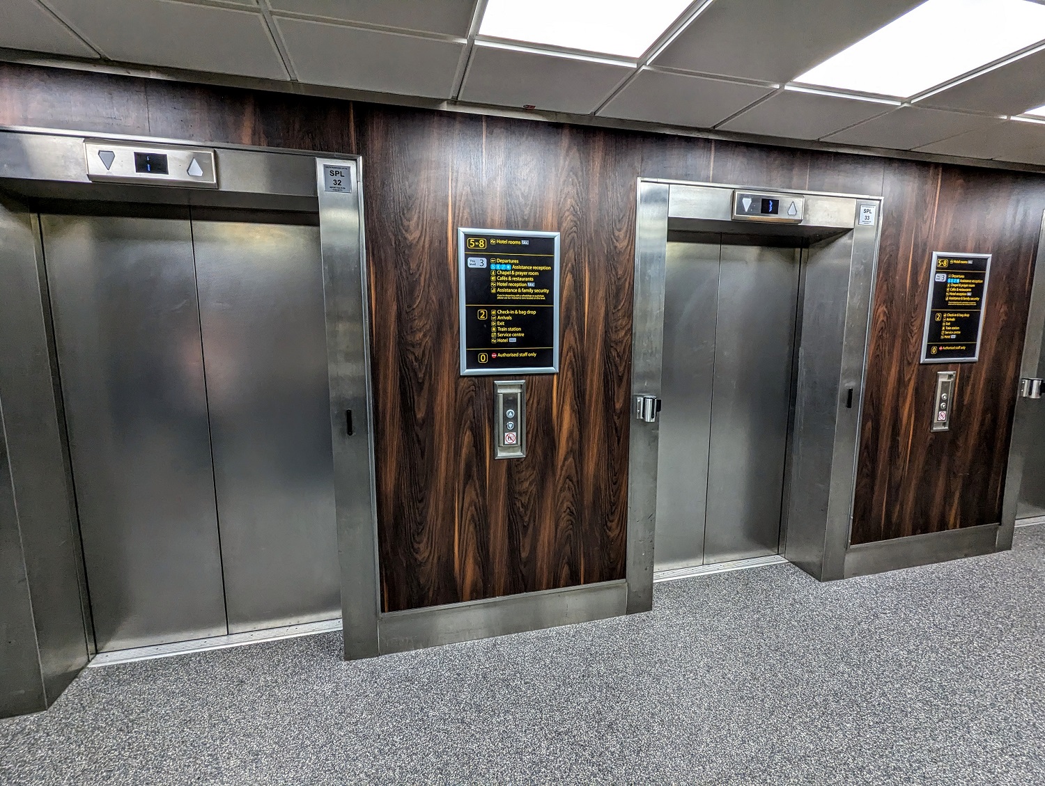 Bloc Hotel London Gatwick Airport - Elevators up to the rooms & other parts of the airport