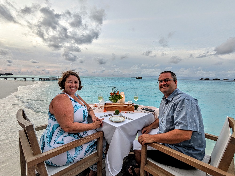 Conrad Maldives Rangali Island - The two of us at dinner at Vilu