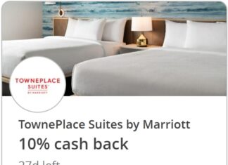 TownePlace Suites Chase Offer 10% back