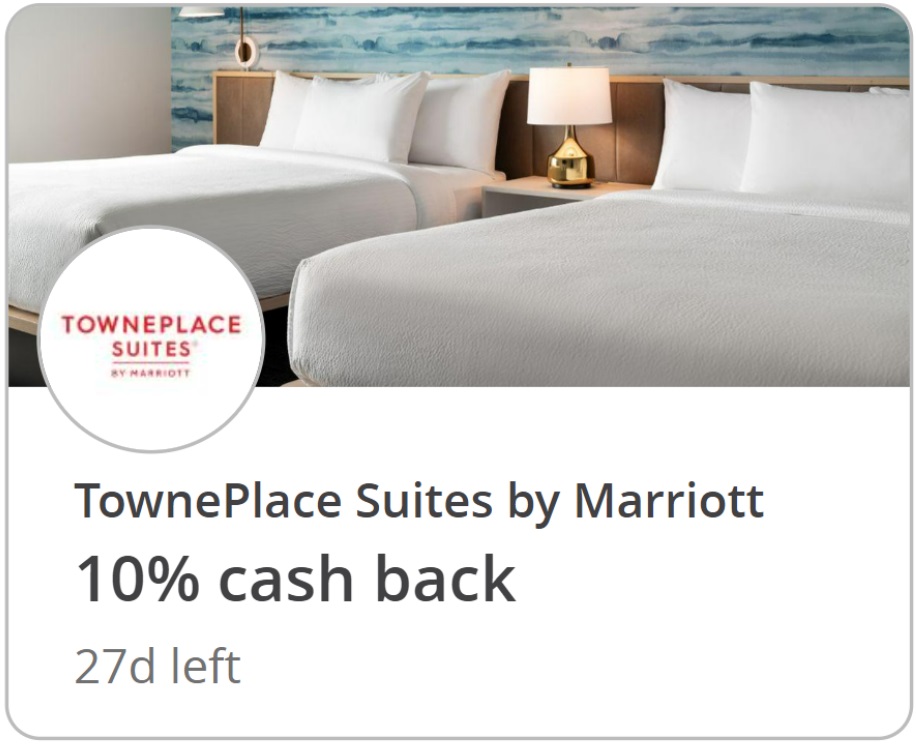 TownePlace Suites Chase Offer 10% back