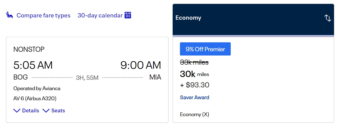 United award discount Avianca