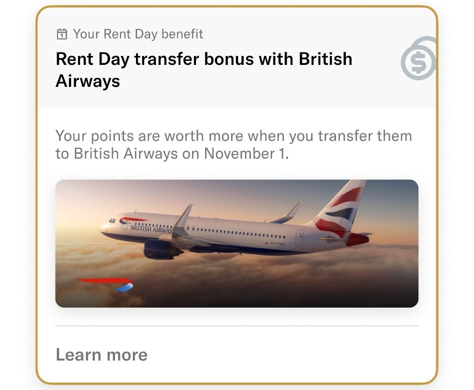 Bilt Rent Day November 2024 Avios transfer bonus