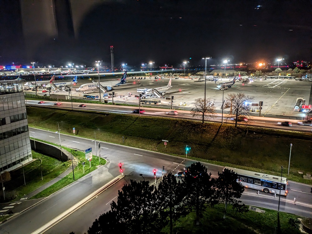 Airport view from the Hilton Charles de Gaulle airport