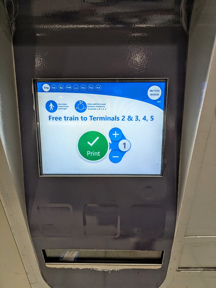 Get a free ticket from the dedicated ticket machine