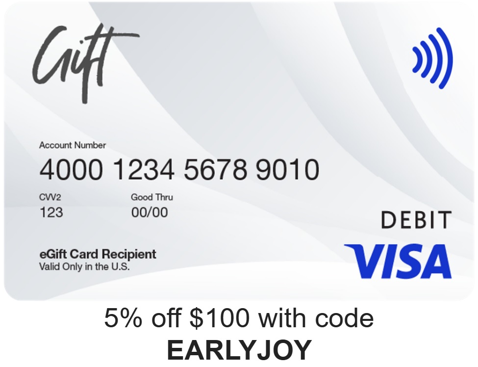 Giftcardsdotcom Visa promo code EARLYJOY