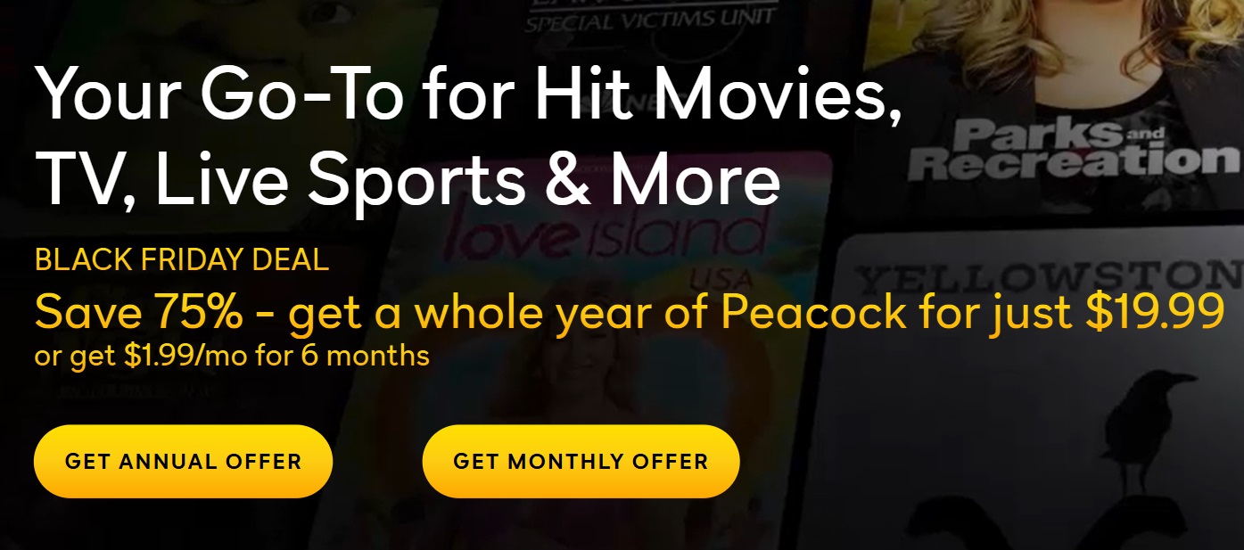 Peacock TV $19.99 subscription