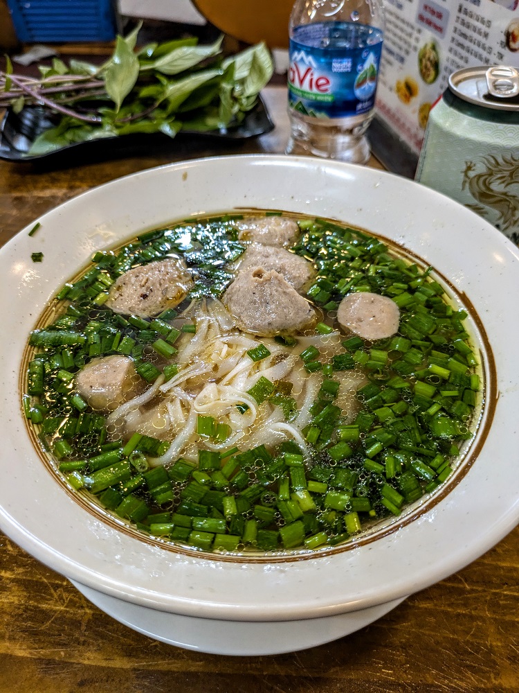 Pho at Hachi Noodle House in Ho Chi Minh (I thought I'd ordered the flank steak, but apparently not!)