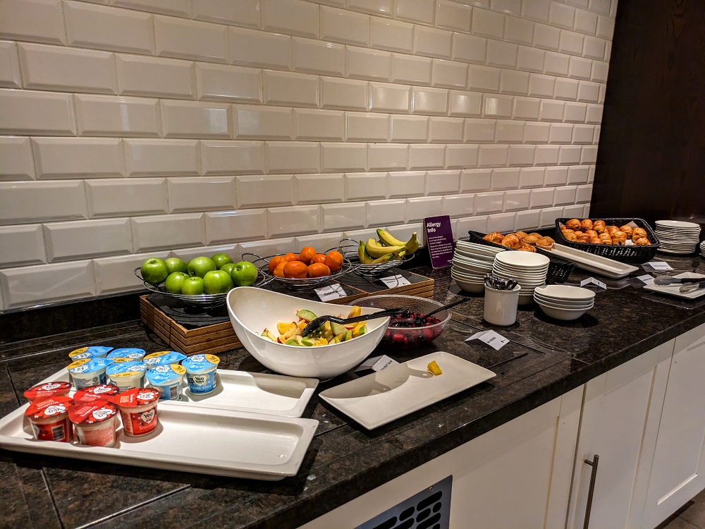 Premier Inn London Heathrow Terminal 4 - Breakfast - Yogurt, fresh fruit & croissants