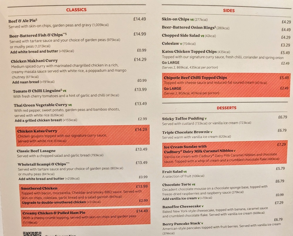 Premier Inn London Heathrow Terminal 4 - Dinner menu 2