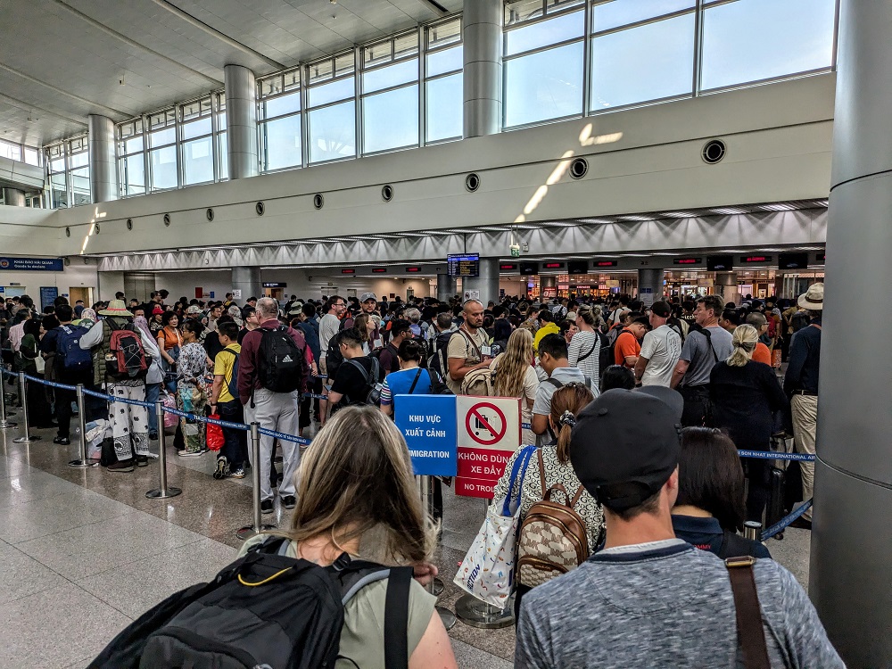 Security lines at Ho Chi Min (SGN) airport