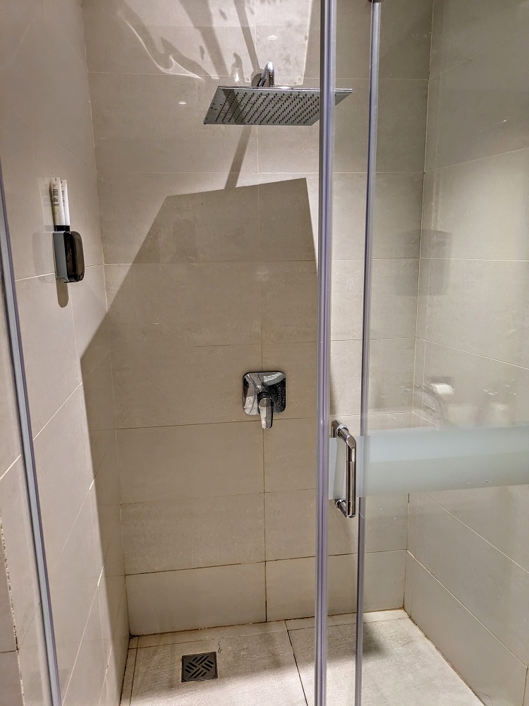 Shower in the Primeclass Lounge at Madinah airport in Saudi Arabia