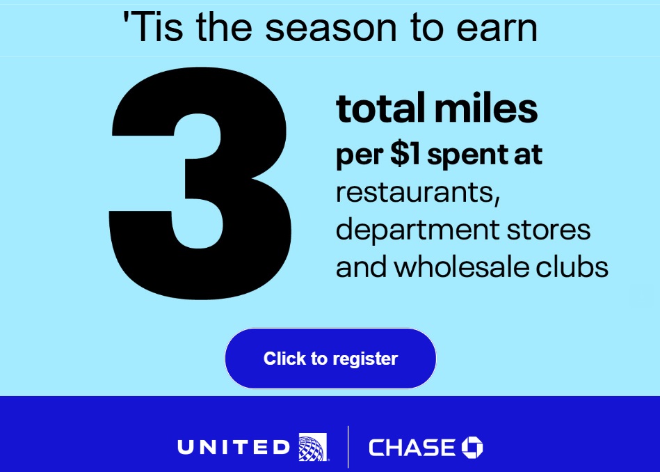 United card spending offer 3x