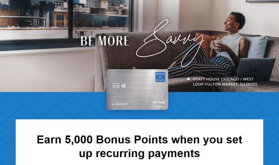 Hyatt cardholder recurring payment promotion