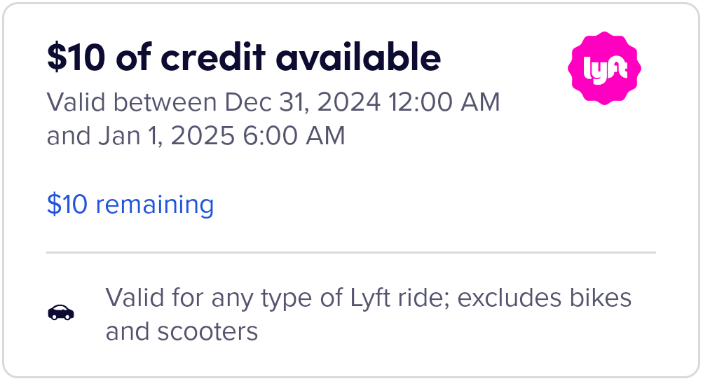 EXPIRED Get 10 free Lyft credit with promo code COUNTDOWN