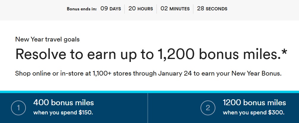 Alaska Airlines shopping portal promo