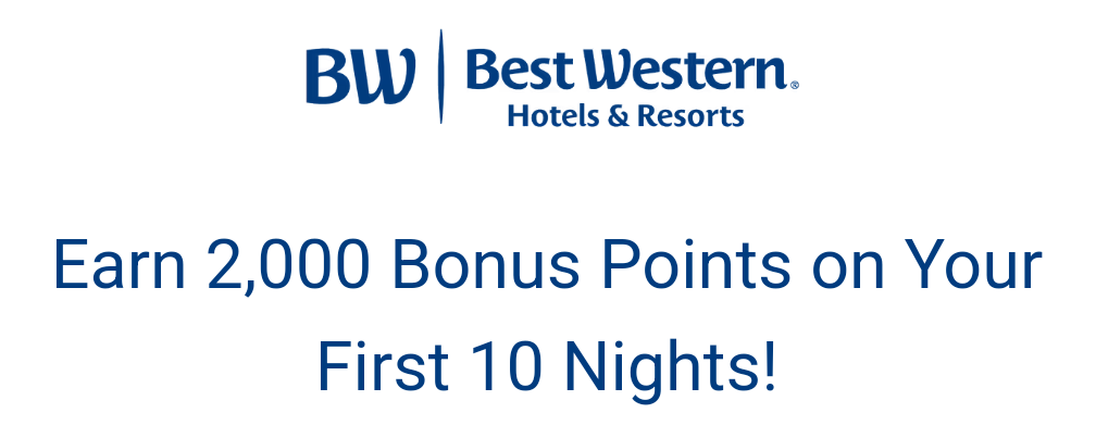 Best Western promotion 2,000 bonus points per night