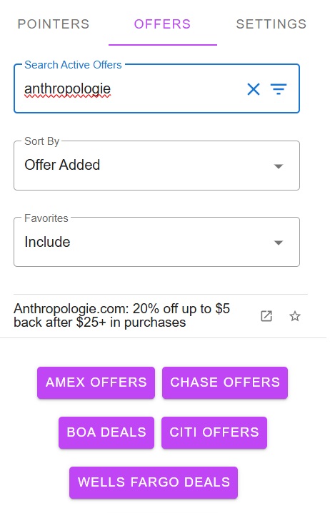 CardPointers incorrect Amex Offer info