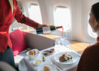 Cathay Pacific first class dining