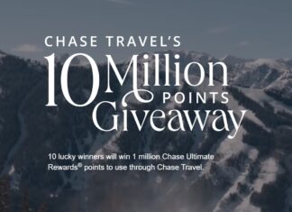 Chase Ultimate Rewards 10 million points giveaway