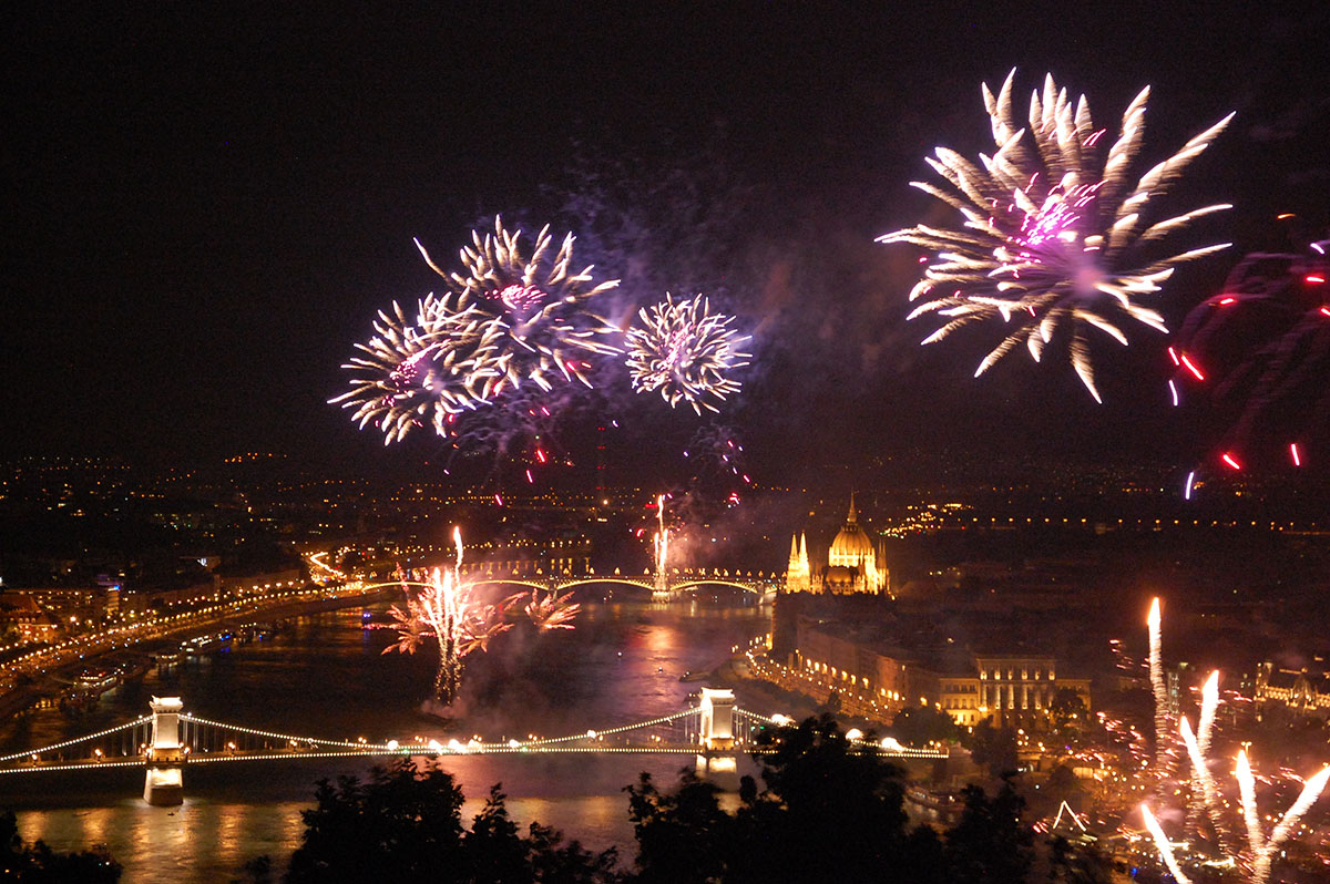 St Stephens Day Fireworks in Budapest