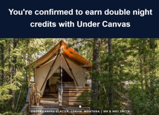 World of Hyatt Under Canvas double elite night credits
