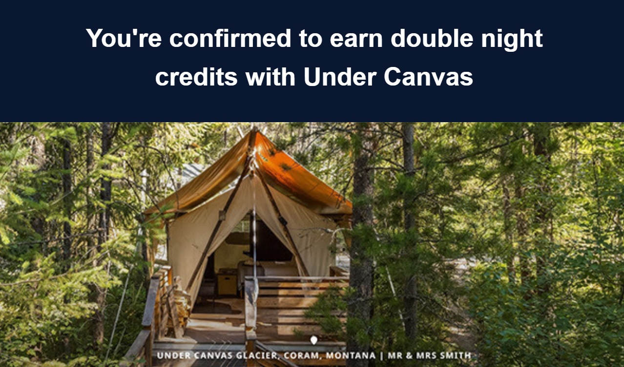 World of Hyatt Under Canvas double elite night credits