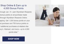 Wyndham Rewards shopping portal promo