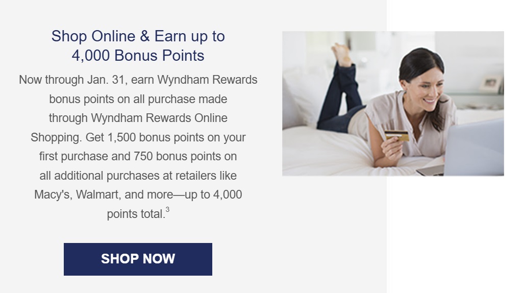 Wyndham Rewards shopping portal promo