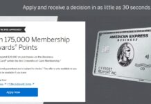 Amex Business Platinum NLL 175,000 point offer