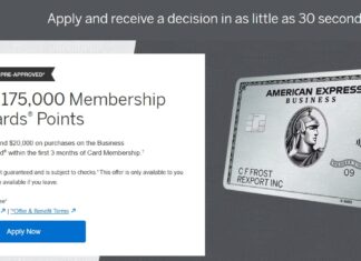 Amex Business Platinum NLL 175,000 point offer