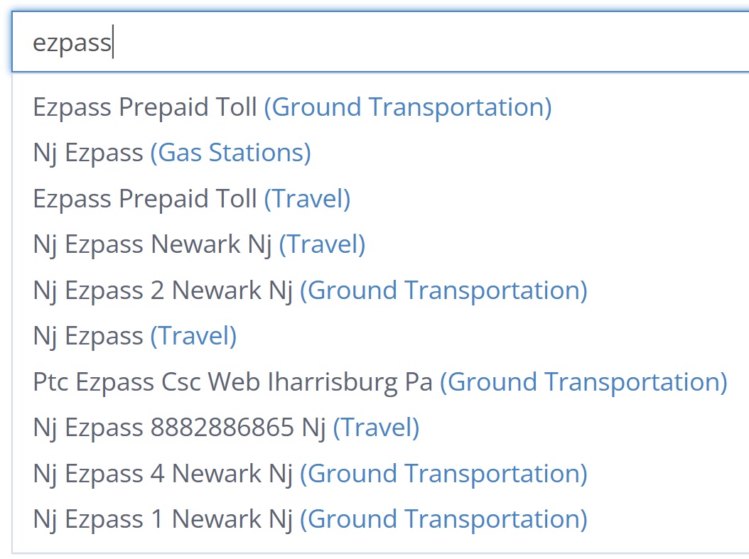 AwardWallet merchant lookup tool - EZPass