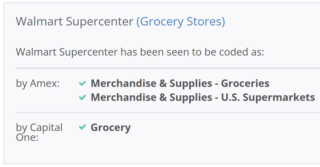 AwardWallet merchant lookup tool - Walmart breakdown