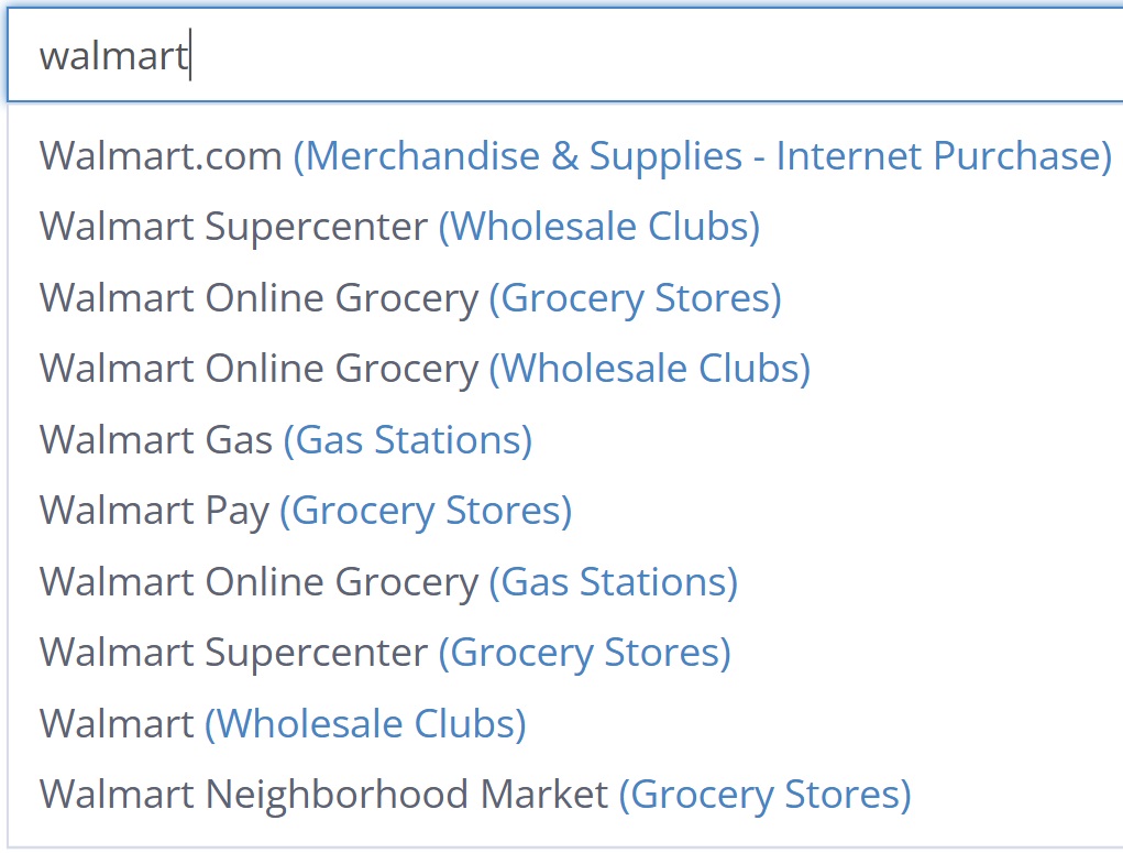 AwardWallet merchant lookup tool - Walmart