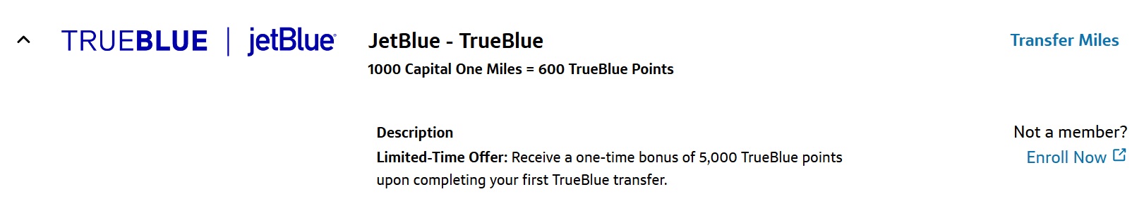 Capital One JetBlue transfer bonus