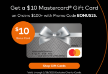 MastercardGiftCarddotcom $10 gift card free promo code BONUS25