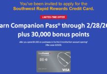 Southwest Companion Pass credit card welcome offer