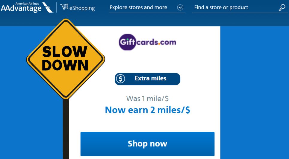 American Airlines Shopping Portal now caps annual earnings from Giftcards.com