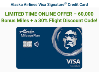 Alaska Airlines welcome offer 30% flight discount code