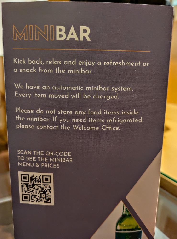 Clarion Hotel Copenhagen Airport - QR code for mini bar menu & prices