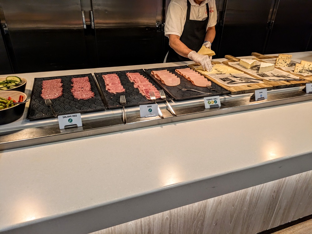 DFDS ferry Amsterdam to Newcastle - Explorer's Kitchen breakfast buffet - Cold cuts & cheese