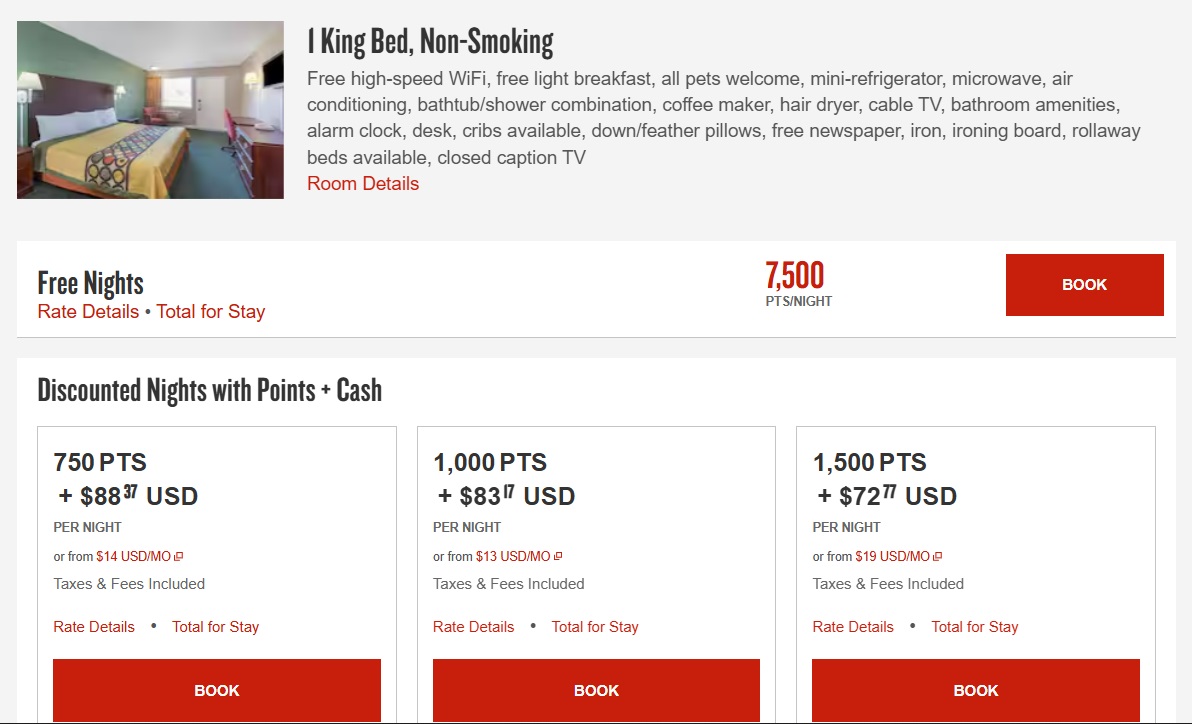 Wyndham Rewards Points + Cash 7,500