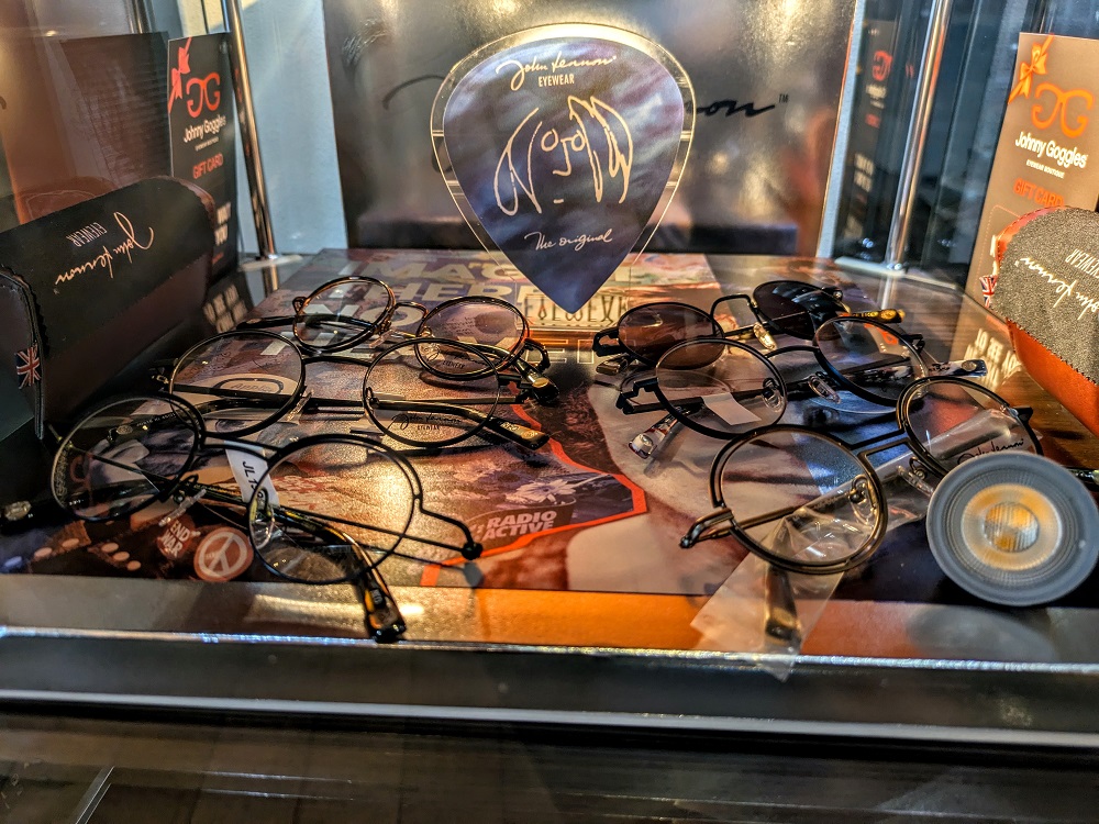 Beatles paraphernalia at The Hard Day's Night Hotel in Liverpool