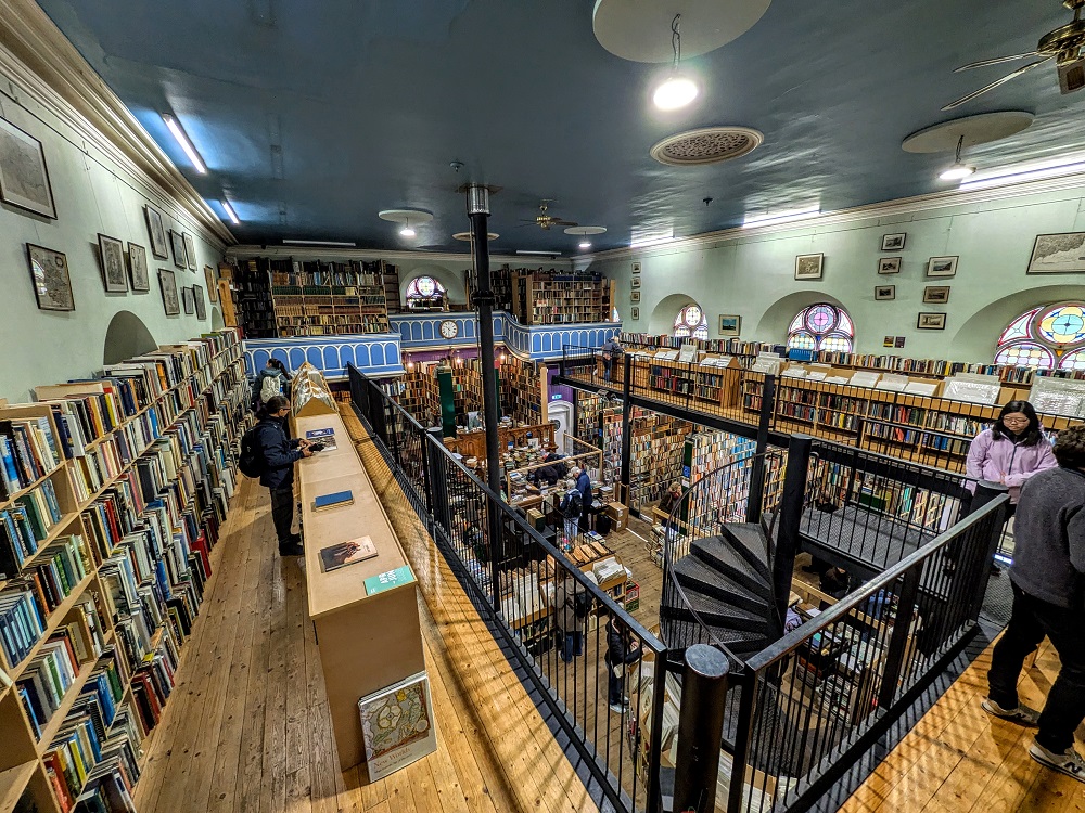 Inside Leakey's Bookshop in Inverness, Scotland