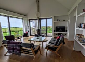 Living room of The Two Byres on the Isle of Skye (booked through Cottages.com using Wyndham points)