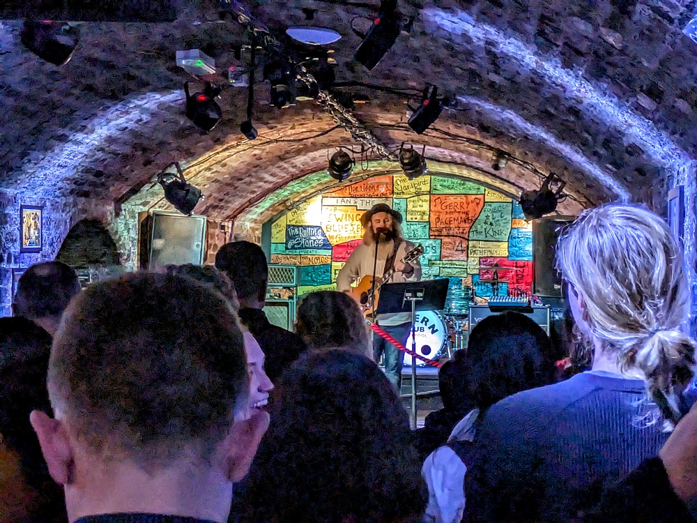Musician at The Cavern Club the night we visited