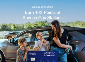 Wyndham Rewards credit card Sunoco 10x