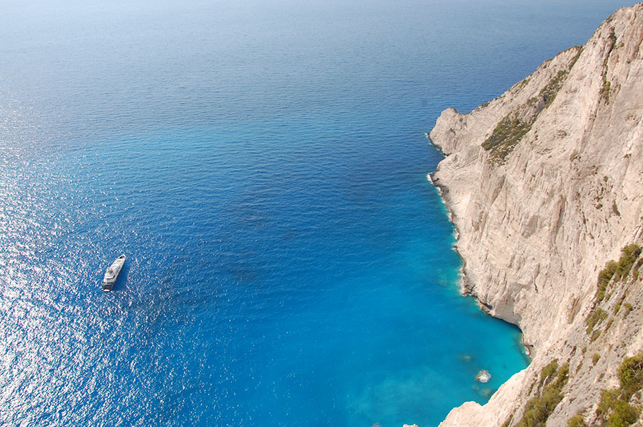 Blue water of Zakynthos