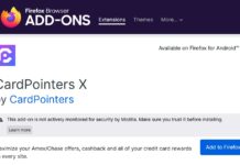 CardPointers Firefox browser add-on