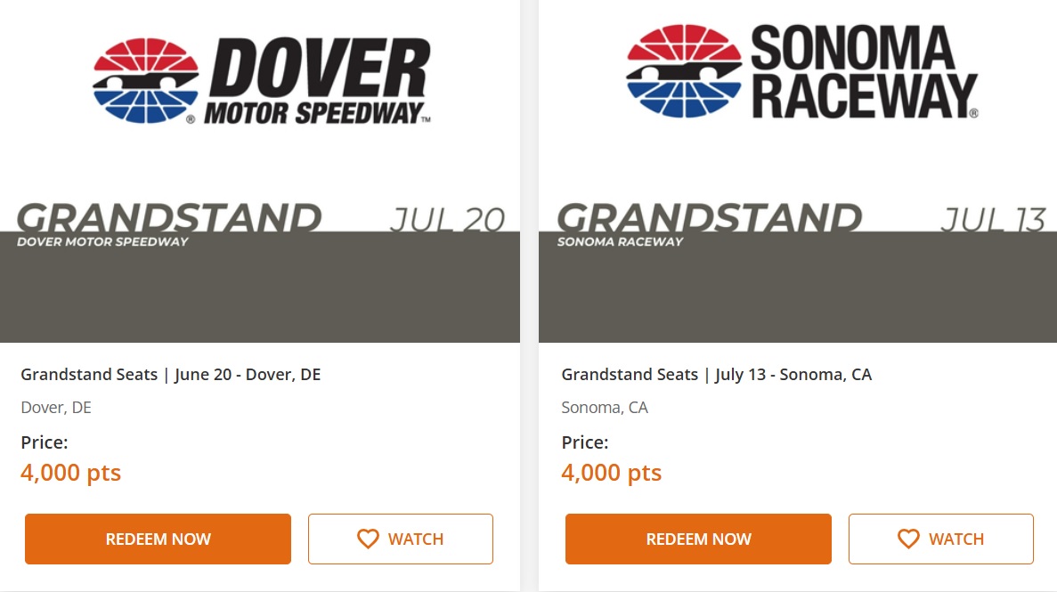 Choice Privileges NASCAR Grandstand tickets